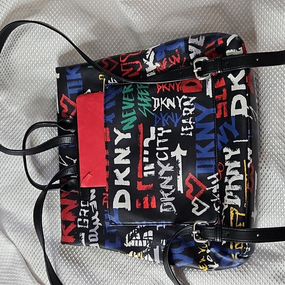 DKNY TILLY FOLD OVER NEW YORK GRAFFITI BACKPACK main image 8